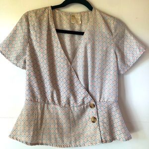 Japna women’s S wrap blouse Easter Spring career girlhoodcore fairy eclectic